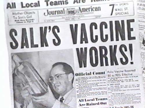 <center><b> Newspaper Depicting Jonas Salk (http://novasci.org/)